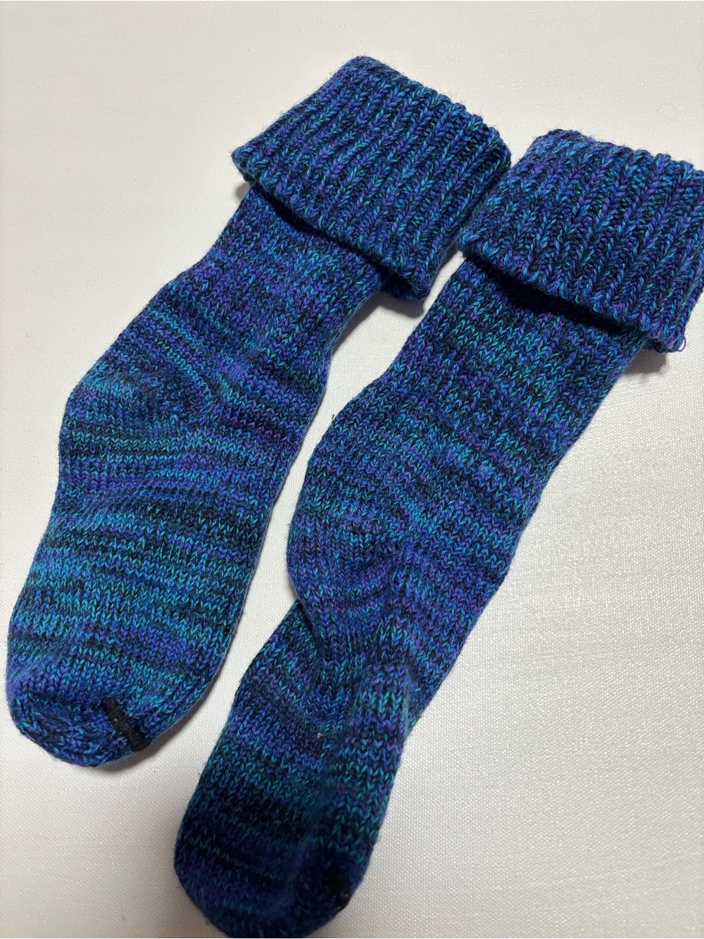 Blue Knit Crew Socks - Comfortable Everyday Wear